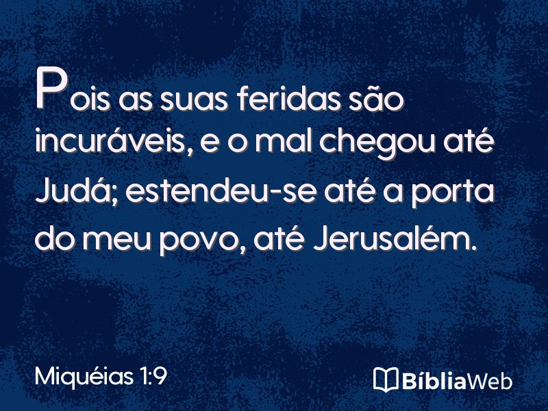 Miquéias 1:9 em imagem para compartilhar