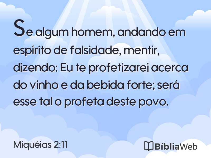 Miquéias 2:11 em imagem para compartilhar