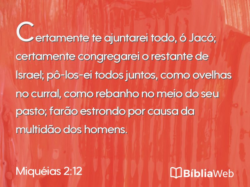 Miquéias 2:12 em imagem para compartilhar