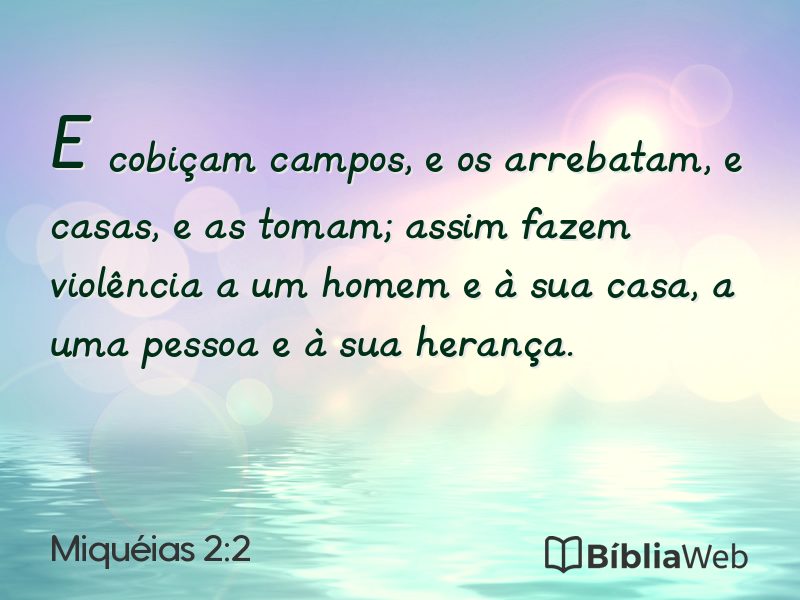 Miquéias 2:2 em imagem para compartilhar