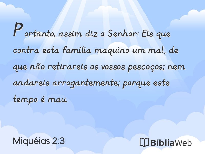 Miquéias 2:3 em imagem para compartilhar