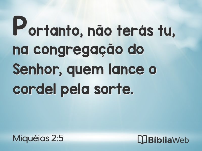 Miquéias 2:5 em imagem para compartilhar