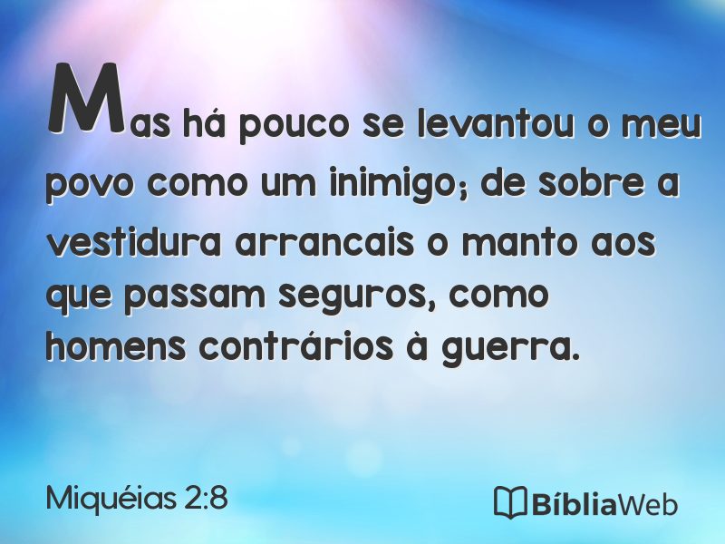 Miquéias 2:8 em imagem para compartilhar