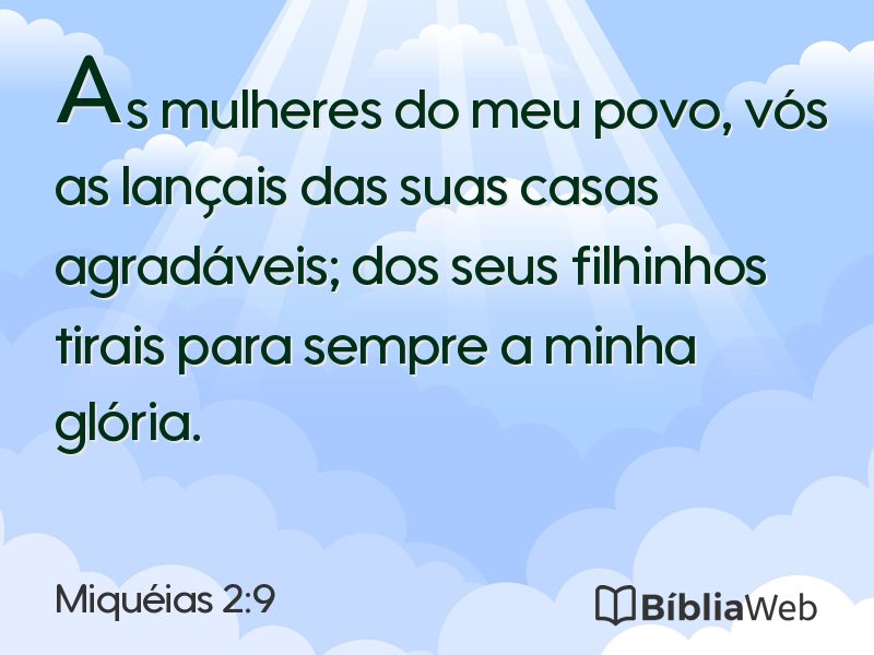 Miquéias 2:9 em imagem para compartilhar