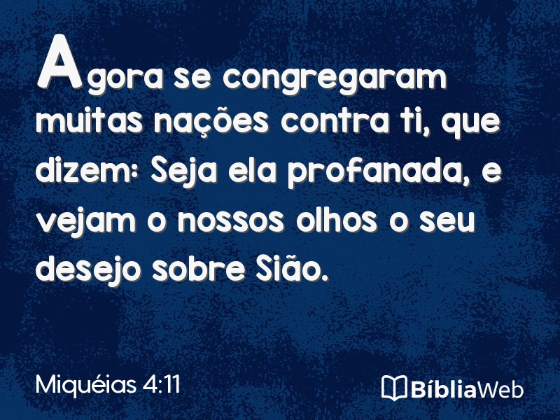 Miquéias 4:11 em imagem para compartilhar