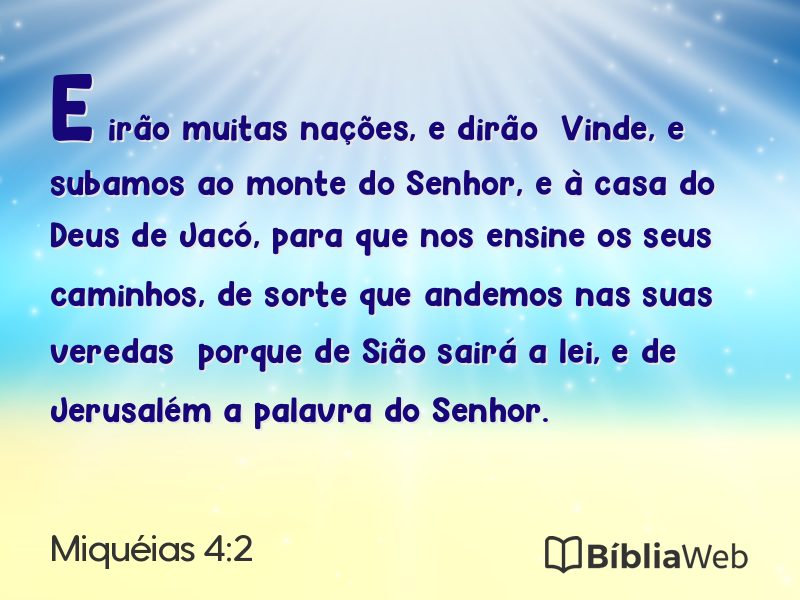 Miquéias 4:2 em imagem para compartilhar
