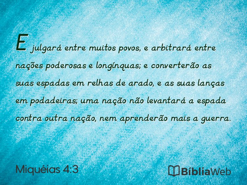 Miquéias 4:3 em imagem para compartilhar