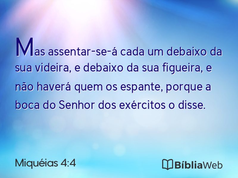 Miquéias 4:4 em imagem para compartilhar