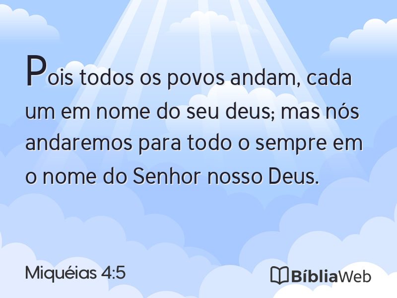 Miquéias 4:5 em imagem para compartilhar