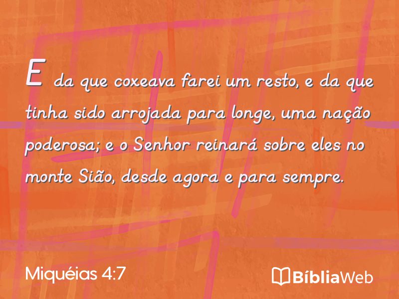 Miquéias 4:7 em imagem para compartilhar