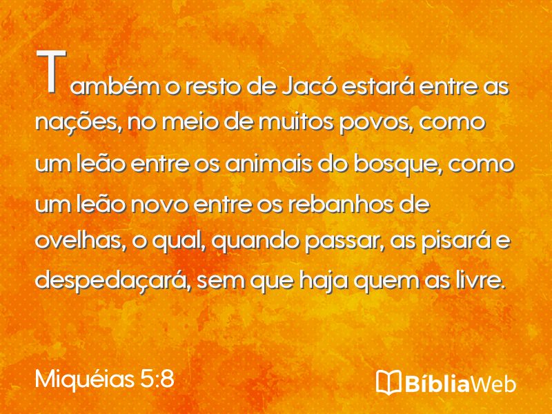 Miquéias 5:8 em imagem para compartilhar