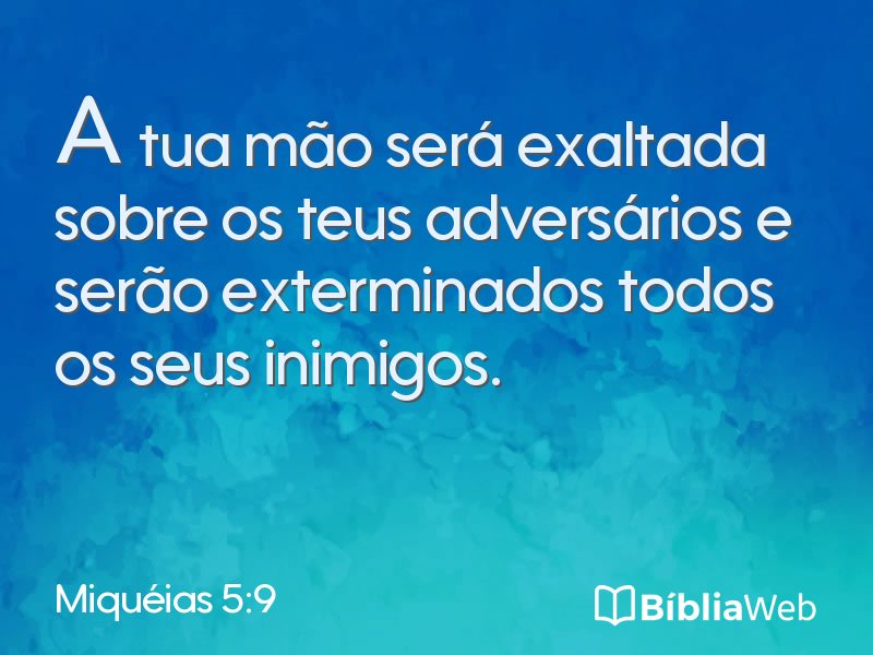 Miquéias 5:9 em imagem para compartilhar
