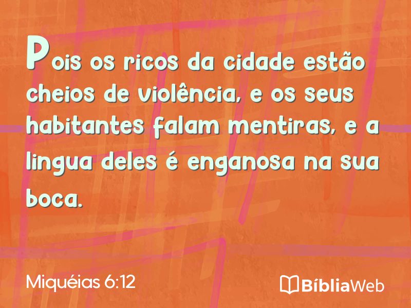 Miquéias 6:12 em imagem para compartilhar
