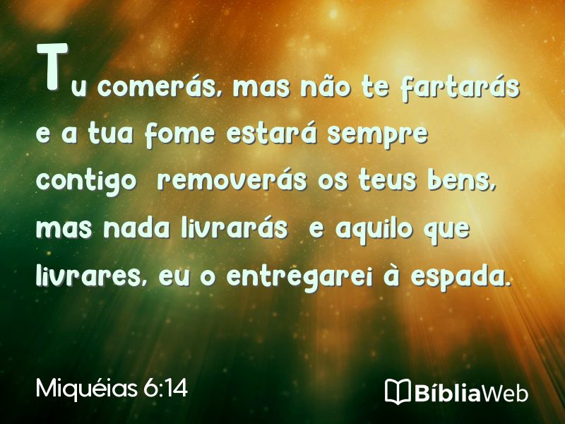 Miquéias 6:14 em imagem para compartilhar