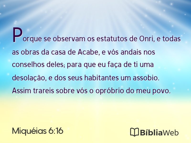 Miquéias 6:16 em imagem para compartilhar