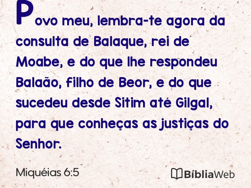 Miquéias 6:5 em imagem para compartilhar