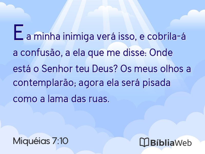 Miquéias 7:10 em imagem para compartilhar