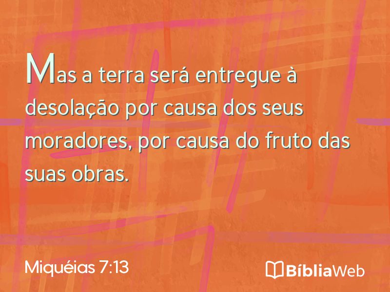 Miquéias 7:13 em imagem para compartilhar