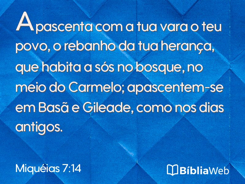 Miquéias 7:14 em imagem para compartilhar