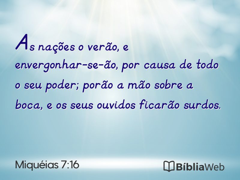 Miquéias 7:16 em imagem para compartilhar