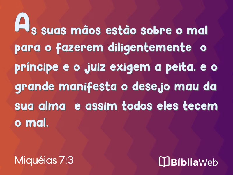Miquéias 7:3 em imagem para compartilhar