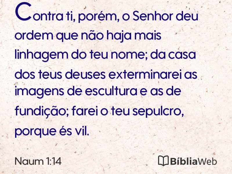 Naum 1:14 em imagem para compartilhar