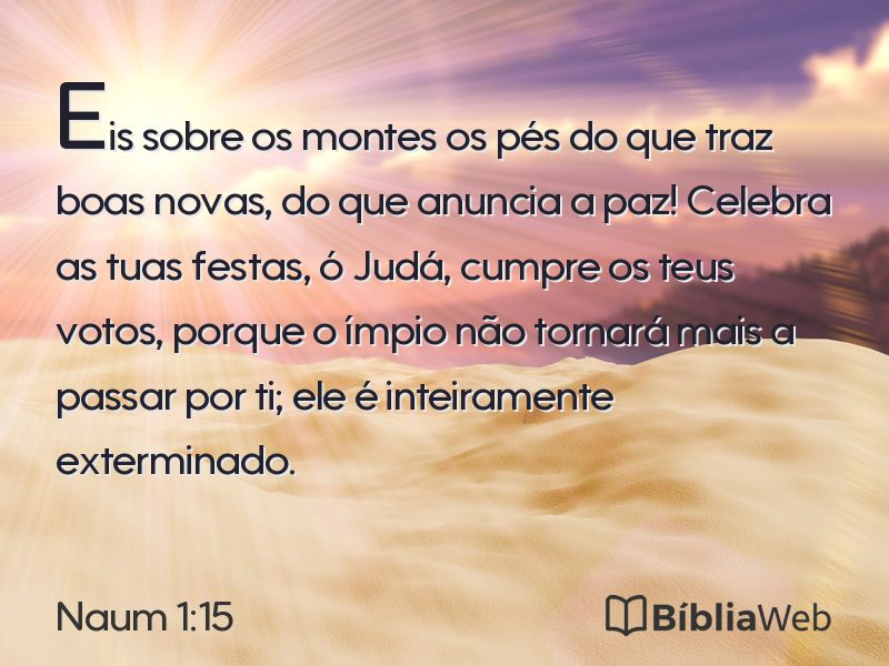 Naum 1:15 em imagem para compartilhar