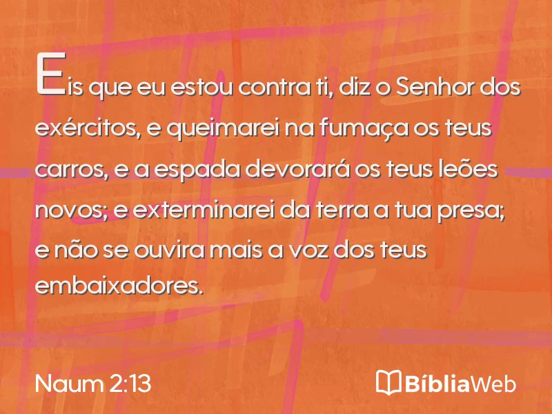Naum 2:13 em imagem para compartilhar