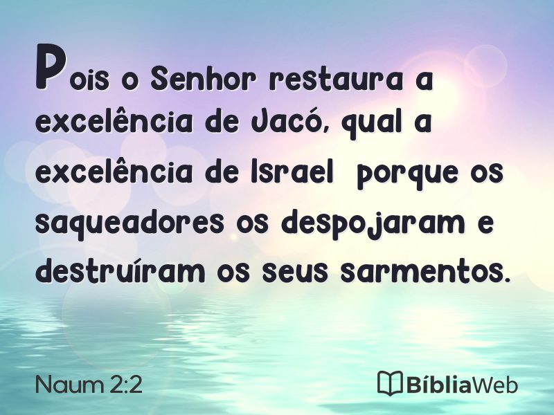 Naum 2:2 em imagem para compartilhar