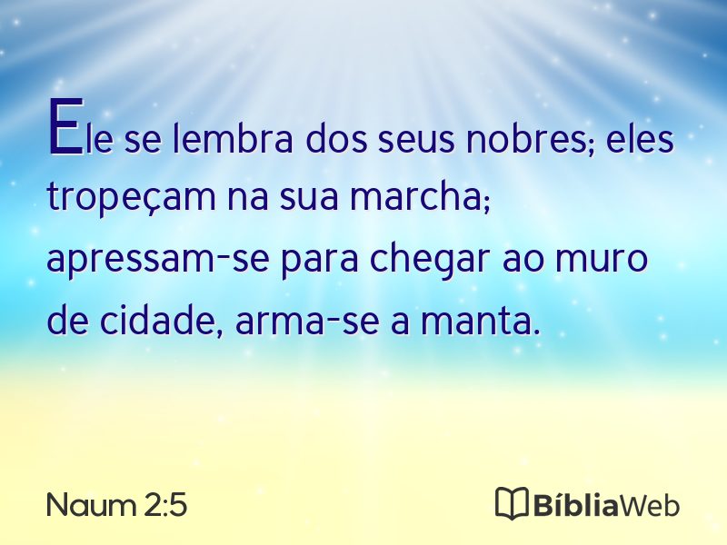 Naum 2:5 em imagem para compartilhar