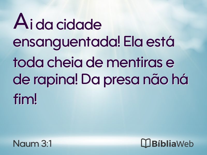 Naum 3:1 em imagem para compartilhar