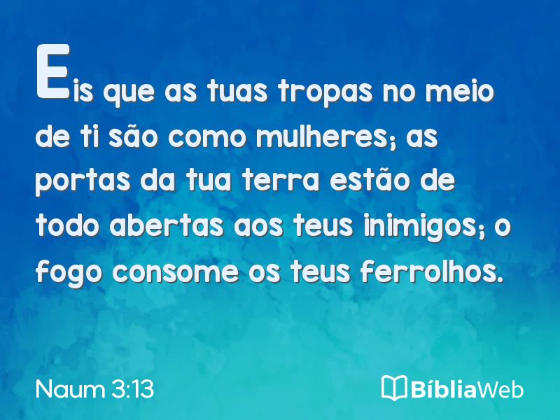 Naum 3:13 em imagem para compartilhar