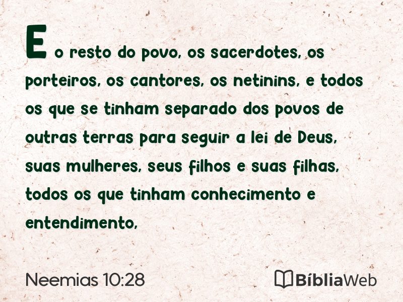 Neemias 10:28 em imagem para compartilhar