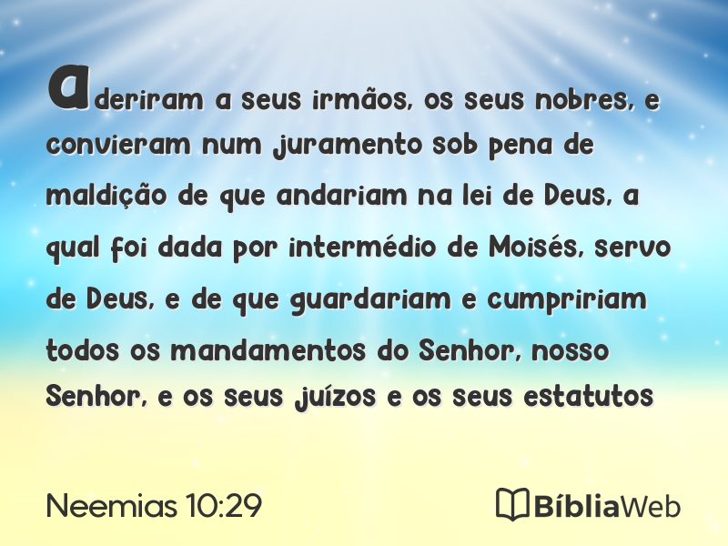 Neemias 10:29 em imagem para compartilhar