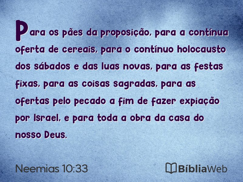 Neemias 10:33 em imagem para compartilhar