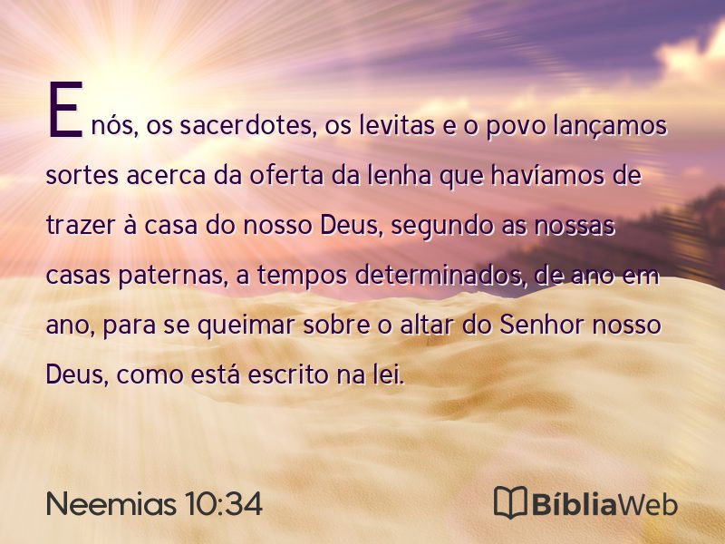Neemias 10:34 em imagem para compartilhar