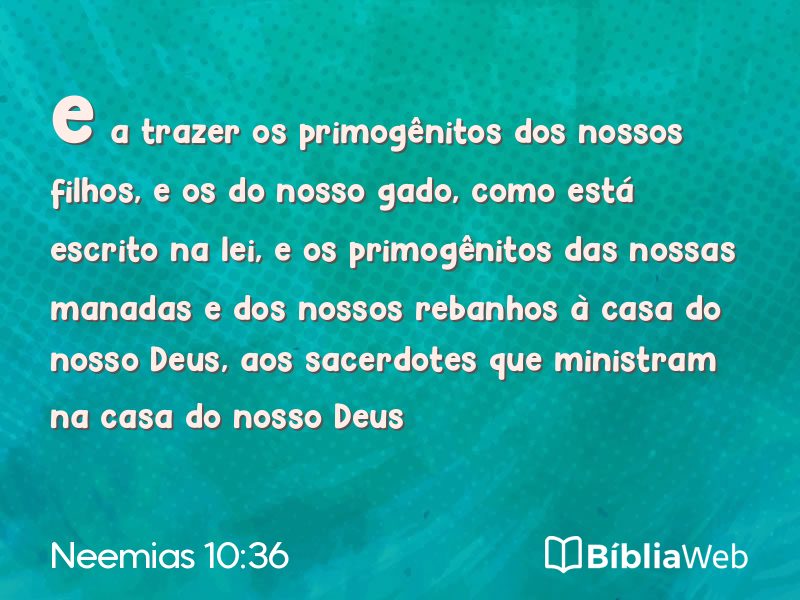Neemias 10:36 em imagem para compartilhar