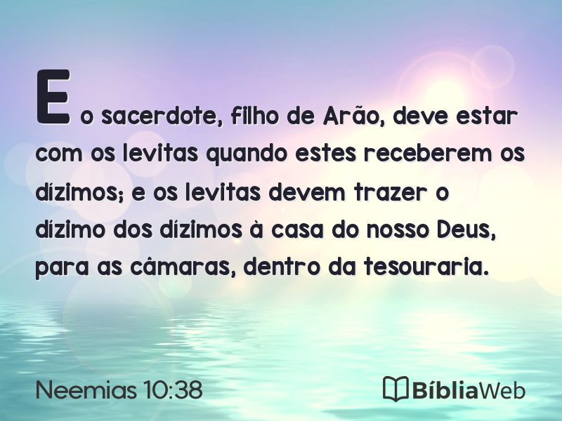 Neemias 10:38 em imagem para compartilhar