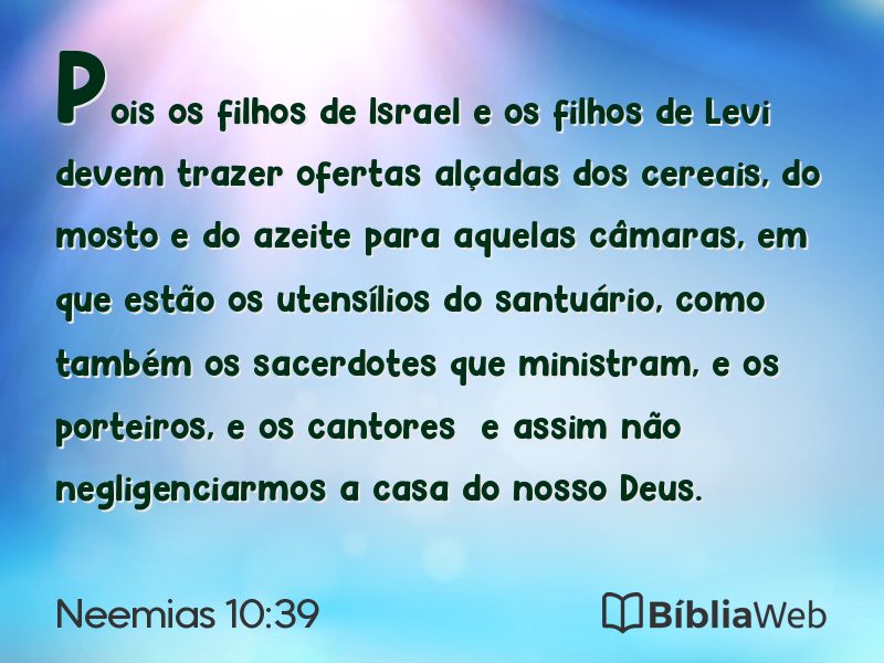 Neemias 10:39 em imagem para compartilhar