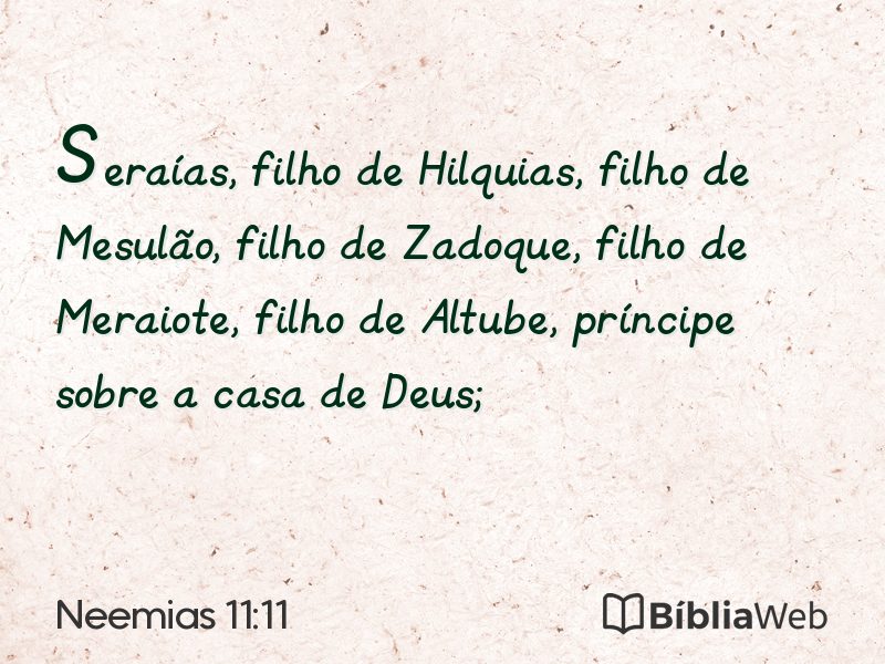 Neemias 11:11 em imagem para compartilhar