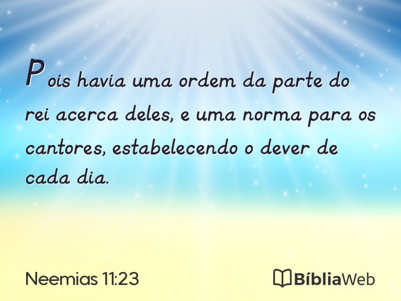 Neemias 11:23 em imagem para compartilhar