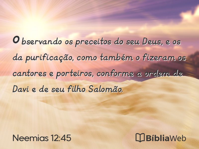 Neemias 12:45 em imagem para compartilhar