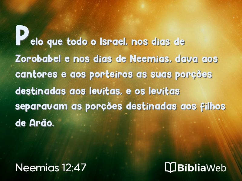 Neemias 12:47 em imagem para compartilhar