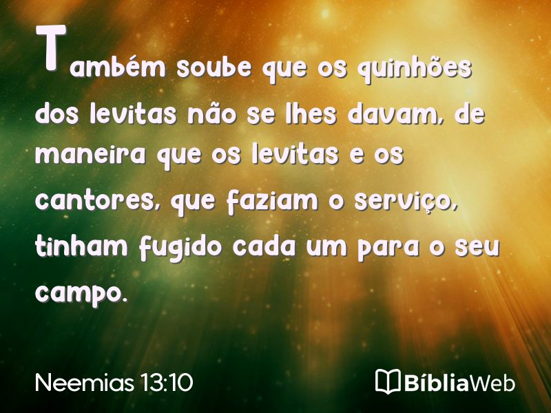Neemias 13:10 em imagem para compartilhar