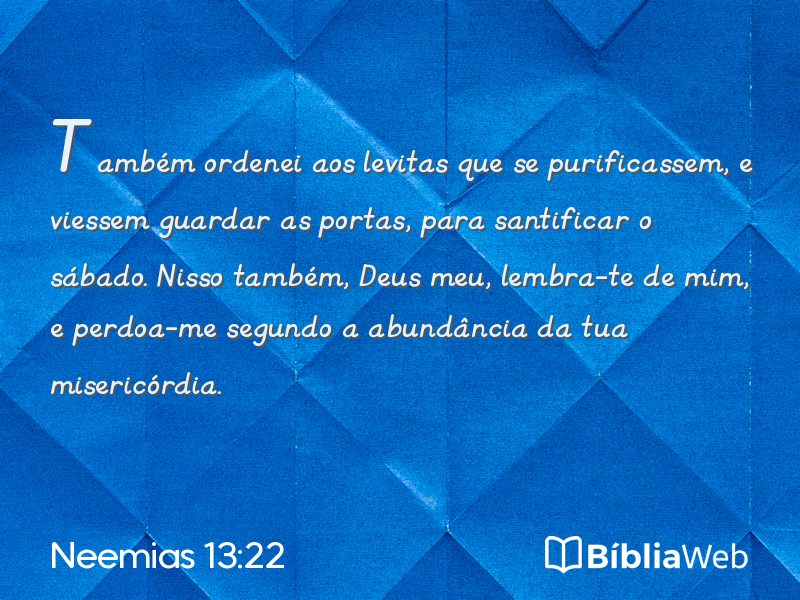 Neemias 13:22 em imagem para compartilhar