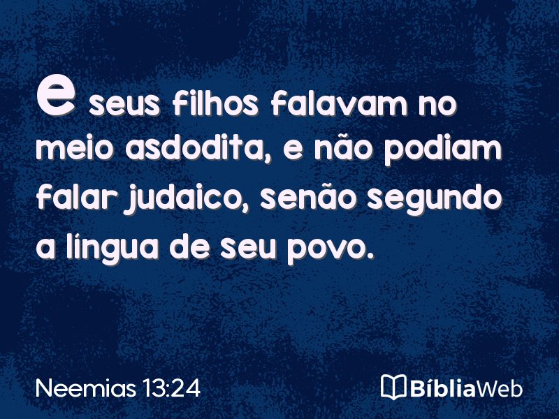 Neemias 13:24 em imagem para compartilhar