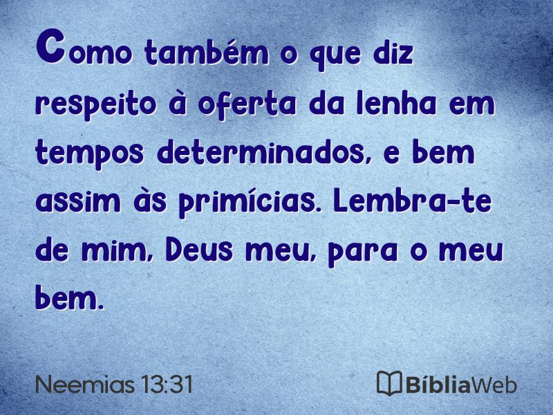 Neemias 13:31 em imagem para compartilhar