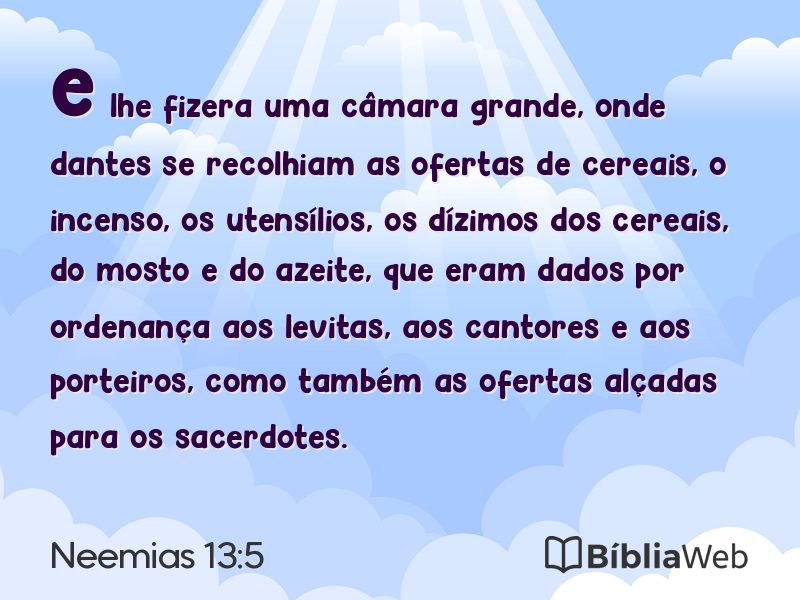 Neemias 13:5 em imagem para compartilhar