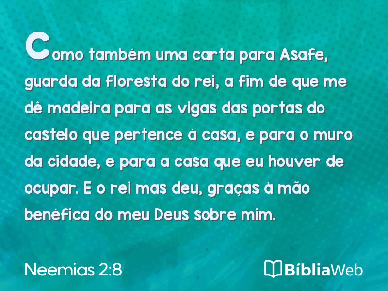 Neemias 2:8 em imagem para compartilhar