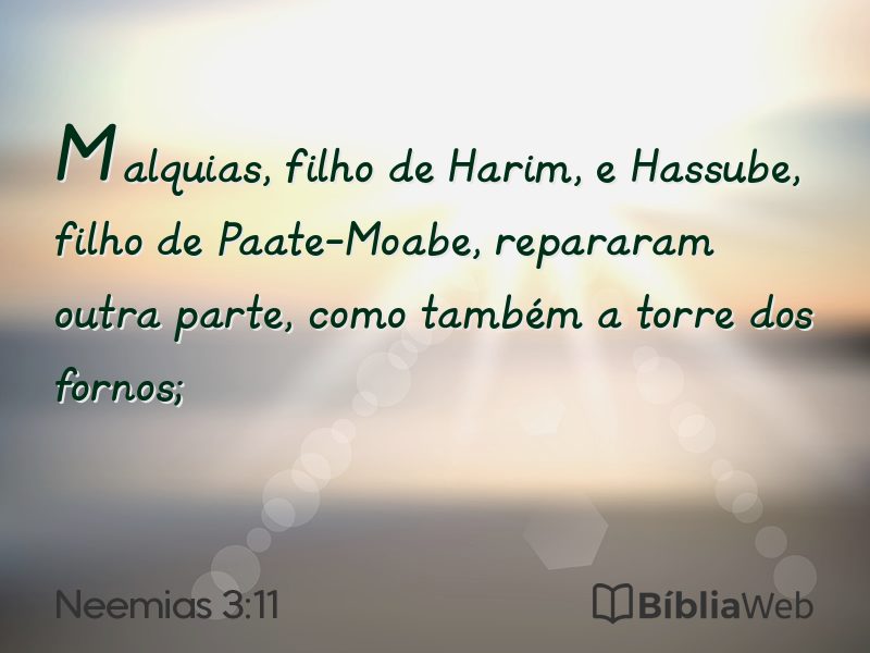 Neemias 3:11 em imagem para compartilhar
